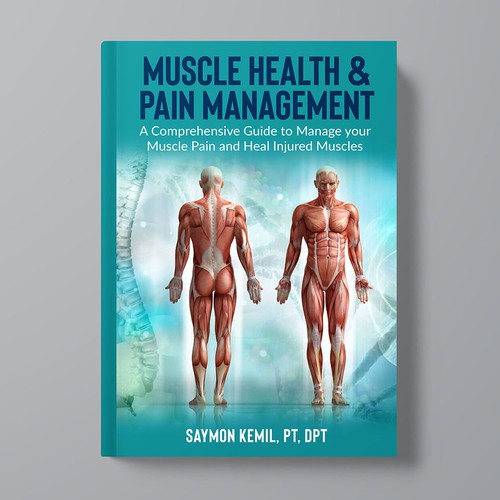 Book cover with a drawing images of the human anatomy combining muscles and bone structure. Design by Xnine