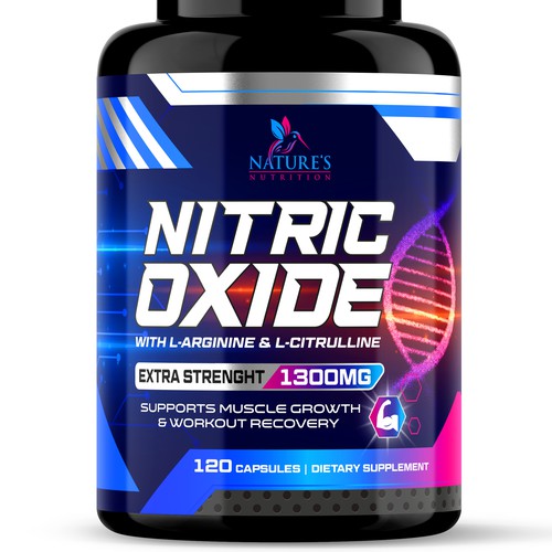 Nitric Oxide label design needed for Nature's Nutrition Réalisé par ✝DeSiGnEr✝JOHN