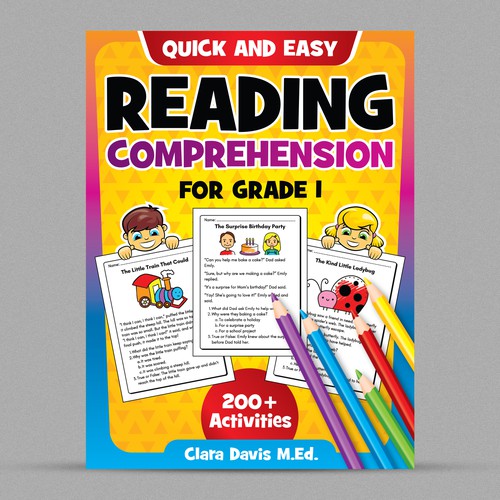 BOOK COVER: Grade 1 Reading Comprehension - Professional Workbook for Kids Design by WolfBell