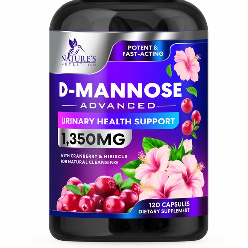 Colorful D-Mannose Design Needed for Nature's Nutrition Design réalisé par GenScythe