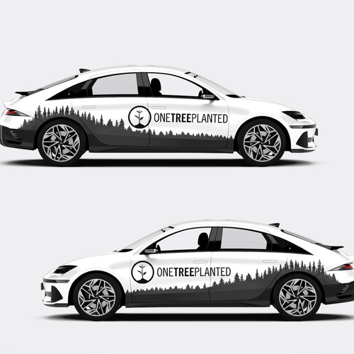 Design a sleek and professional vehicle wrap for a reforestation nonprofit's EV fleet Design by Art Mahno ✔