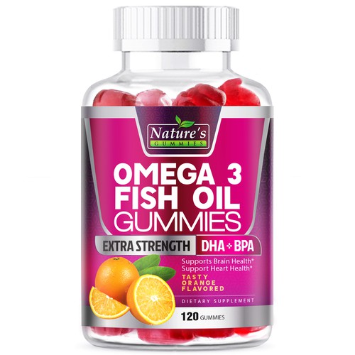 Diseño de Tasty Omega 3 Fish Oil Gummies Design needed for Nature's Gummies de agooshe