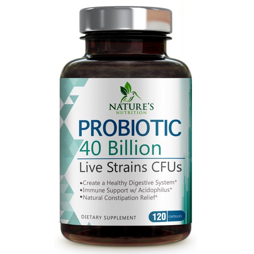 Nature's Nutrition Needs a "Beautiful Label" for our Probiotic Bottle. Design by agooshe