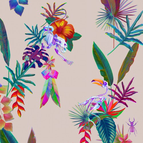 Tropical Fabric Print - Textile Designers & Illustrators Los Angeles fashion brand needs your designs Design by Moch.