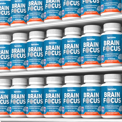 Create product label for Brain Focus supplement Design réalisé par MMX