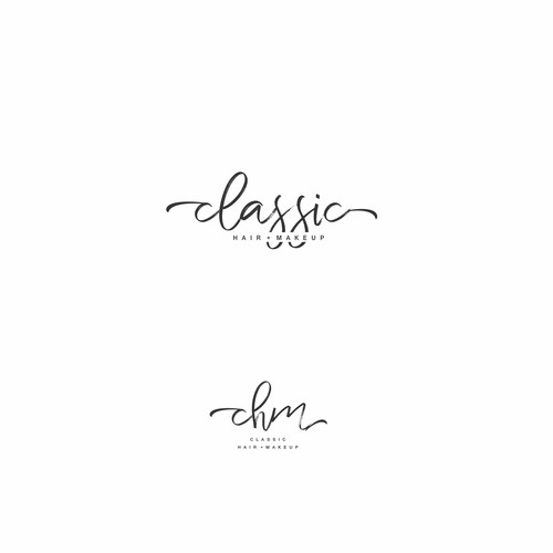 Upscale hair salon simple classic glamour logo Design by mikellyle