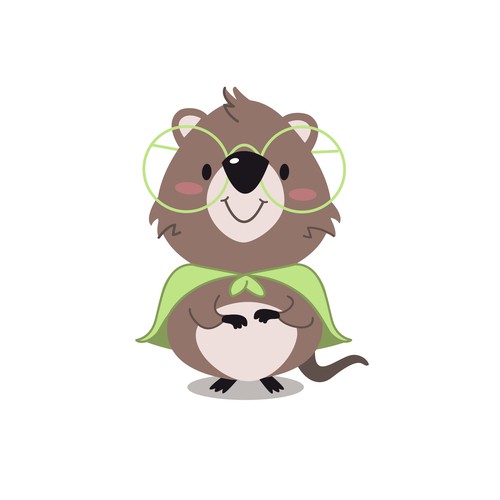 Quokka (the happiest animal in the world) mascot for AI powered wellness app Design by majavillosa