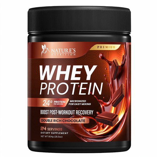 Tasty Whey Protein Chocolate Design Needed for Nature's Nutrition Design réalisé par Davi Giolo ★