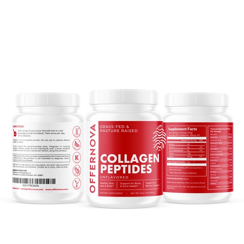 Design a Food Supplement Label - Collagen Peptides Design by Sasha Bianca