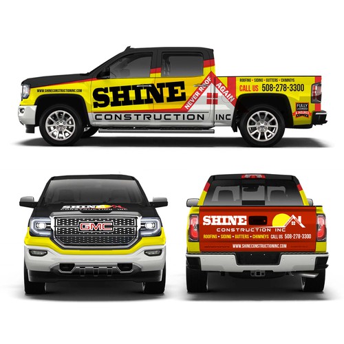 Roofing Company needs vehicle wrap! Guaranteed! Modern & Elegant for GMC Denali 2018 White Truck ! Ontwerp door JavanaGrafix