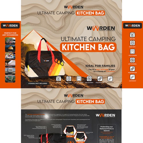 Camping Bag Retail Box design Diseño de ArtisteXz