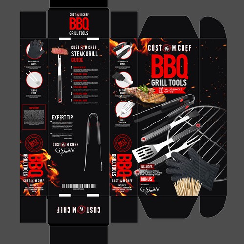 Custom BBQ Grill Tools Package - New Brand. Your help needed! Design réalisé par Dot360