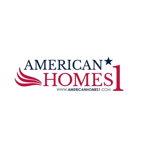 Design a powerful logo for real estate with American flag. Diseño de Kirasicart