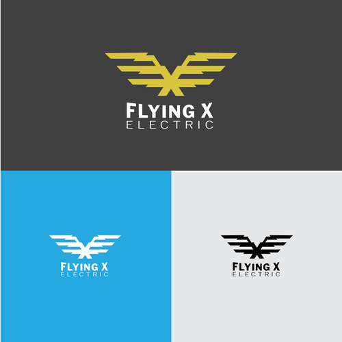 Flying X Electric Logo Design by Inktrovert_Dilla