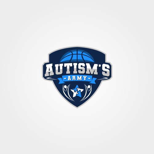 Basketball Logo for Team 'Autism's Army' - Your Winning Logo Featured on Major Sports Network Design by RobiSugar™