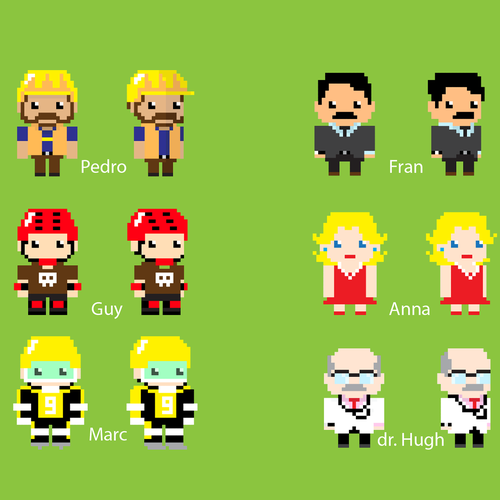 Create some 8-bit backgrounds, characters and items for a game Design von irsansansan