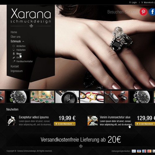 "Help Xarana to a new website design!" winning Web page design