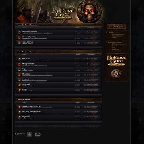 New Baldur's Gate forums need design help Diseño de Paul Gotea