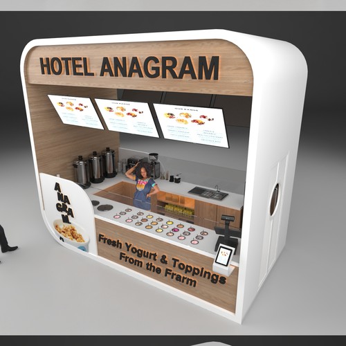 Design a 3D render for food serving kiosk Design by PHUHO