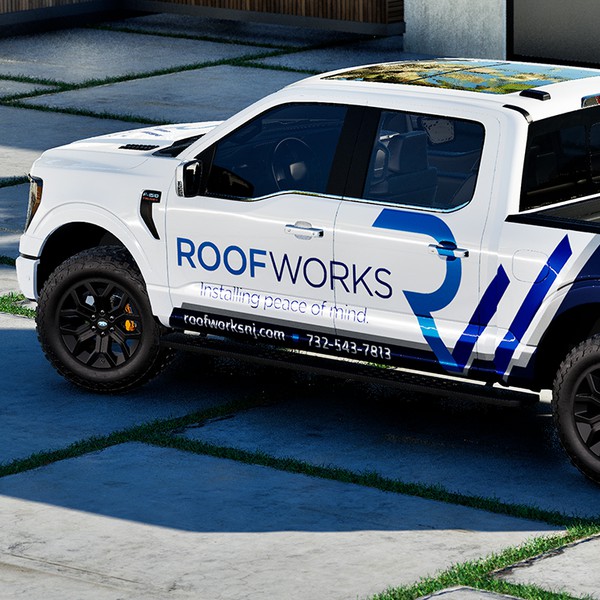 Roof Works Truck wrap