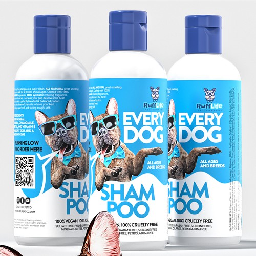 Ruff Life Pet Company Natural Every Dog Shampoo Design by Meln