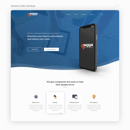 Landing page design for enterprise innovative tech company Design by MaxSokolov