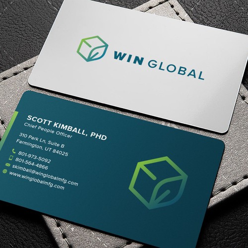 WIN Global Business Card Design Diseño de IK_Designs