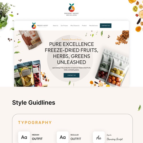 We need a web design for a freeze dried product factory in Kenya Design by FuturisticBug