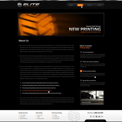 Elite Custom Car Storage needs a new website design Diseño de egzote.