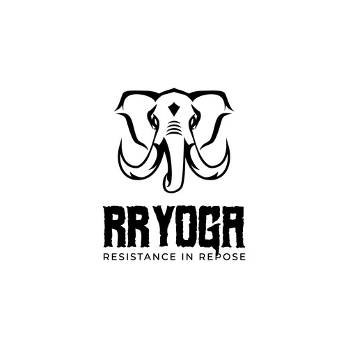 punk-rock elephant logo, for conflict yoga specialists. Diseño de ityan jaoehar