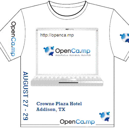 1,000 OpenCamp Blog-stars Will Wear YOUR T-Shirt Design! Réalisé par lewisgraphics