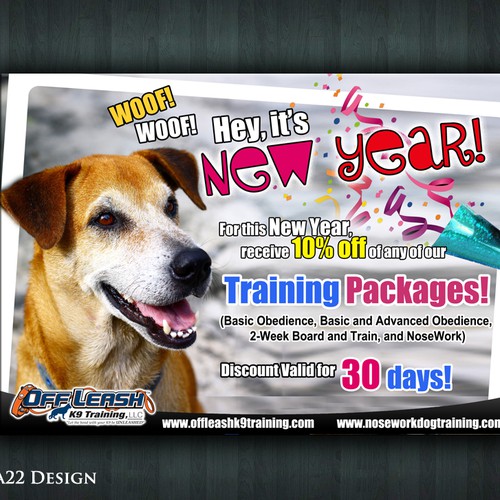 Holiday Ad for Off-Leash K9 Training デザイン by Vania22