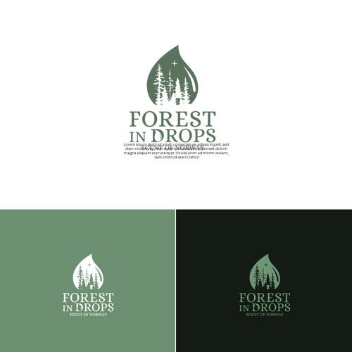 enhances the logo of FOREST IN DROPS make it adapt for all line products Réalisé par Bali Studio √