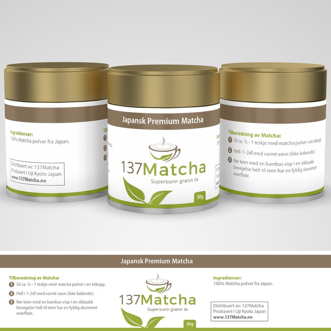 Create a simple but modern product label for 137Matcha Product label contest