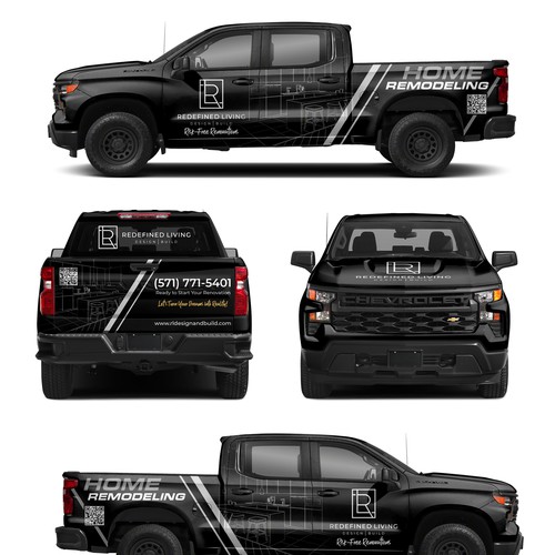 Sophisticated truck wrap for a Design and Build Home Renovation Company Design by Nadun Prabodana