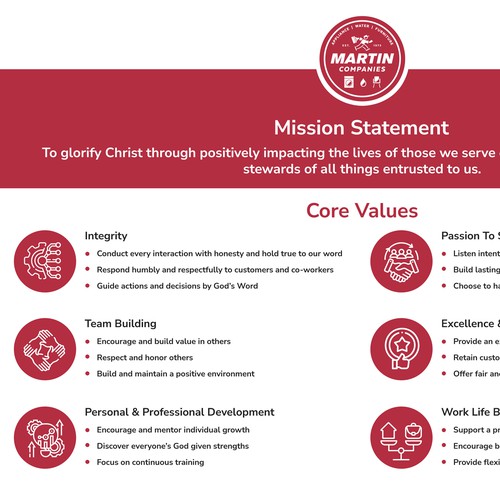 Mission Statement & Core Values Infographic Design by Only Quality