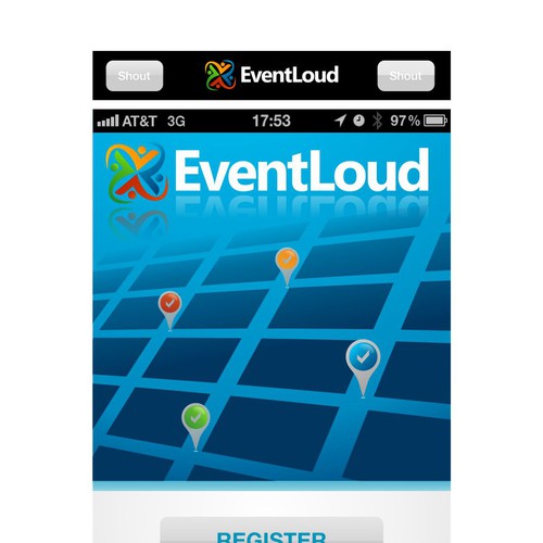 EventLoud iPhone App Logo+Splash Screen Design Design von KNRGN