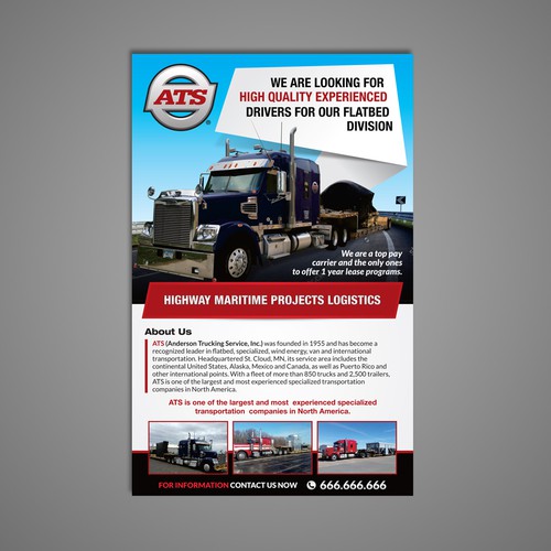 Need Trucking Driver Recruiting Ad | Postcard, flyer or print contest