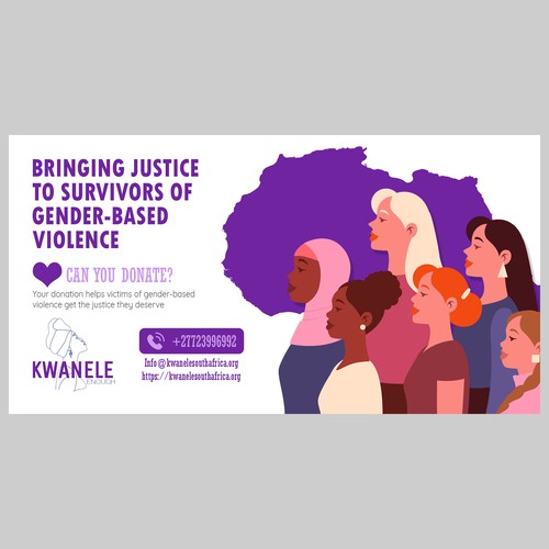 99d NONPROFIT WINNER: Design a fundraiser banner to appeal to donors to support survivors of GBV Design by Wisden