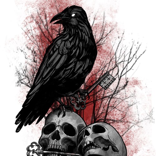 Gothic Raven tattoo Design by strelok25