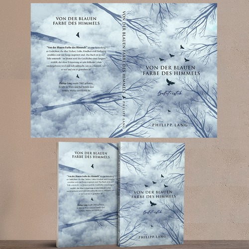 "Of the Blue Color of The Sky": Book cover for a collection of poems on themes such as loss, love, childhood and hope Design by desainbagus3