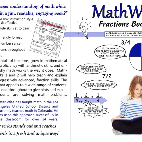 Create a kid-friendly, classy cover for a cartoon-style math workbook series; clips provided Design by Michelle Lee Designs