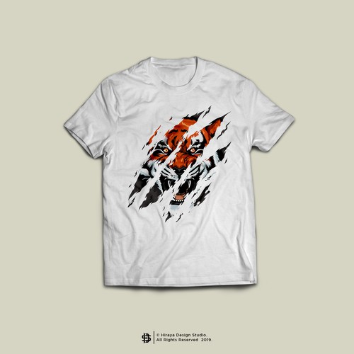 Unique tiger and claw tshirt design - design for us long term, concursos de  Camiseta