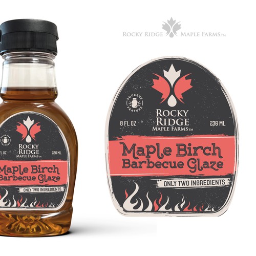 Designs Vintage Label for Birch and Maple Syrup Barbecue Glaze