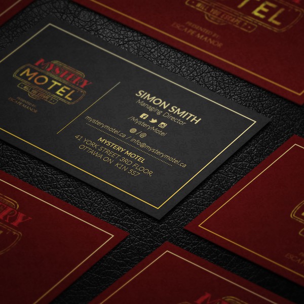 Vintage Business Card Design for MYSTRY MOTEL