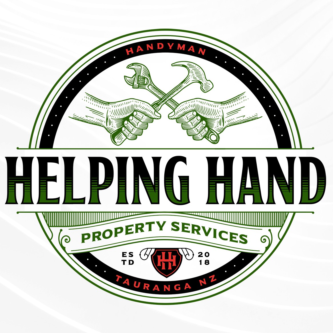 Volunteer logo with the title 'Helping Hands - Handyman Services'