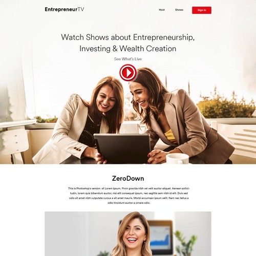 Netflix Style EntrepreneurTV Website (design only) Design by Isaac Creative