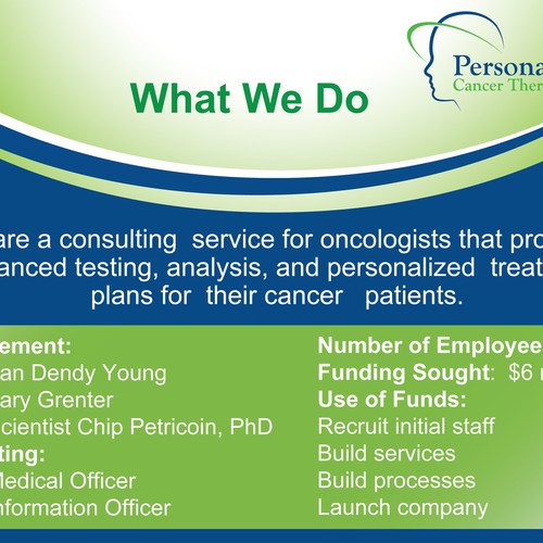 PowerPoint Presentation Design for Personalized Cancer Therapy, Inc. Design by Mor1