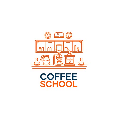 Memorable Logo Design for Coffee School -  powered by the world's first prison-based coffee company Diseño de Downeyz