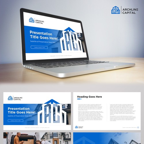 PowerPoint Template for sleek, sophisticated real estate investment company Design by Wisden